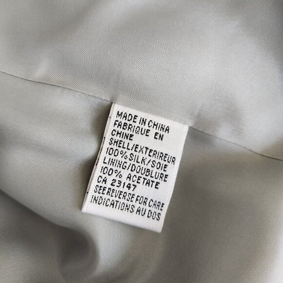 Talbots Pure Silk Blazer Jacket Women's 4 Gray Blue Business Casual‎ Elegant - Picture 12 of 16